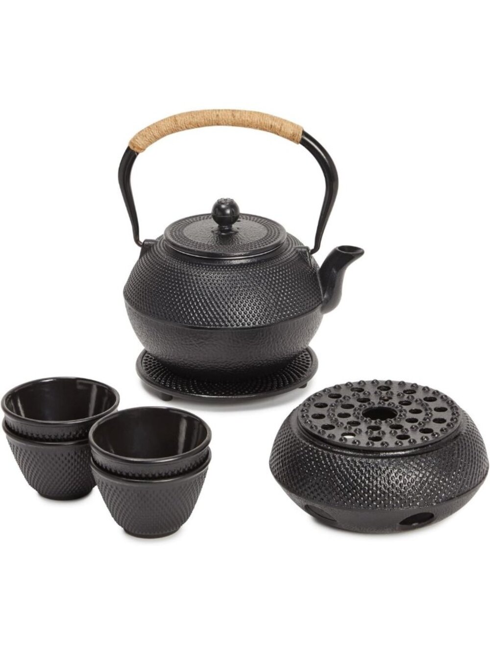 Elegant Japanese Cast Iron Tea Kettle Set - 40 oz Teapot with Infuser & 4 Cups